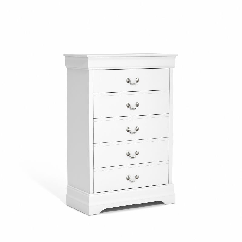 Galano Ireton 5-Drawer Chest of Drawers (46.7 in. × 15.7 in. × 31.2 in.) in White, Black, Gray, 4 of 17