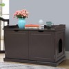 FURNIinspire Pet Crates and Houses, Cat Washroom Furniture, Hidden Litter Box Furniture Washroom Storage Cabinet, Brown, 37.3"*18.9"*22.4" - 3 of 4