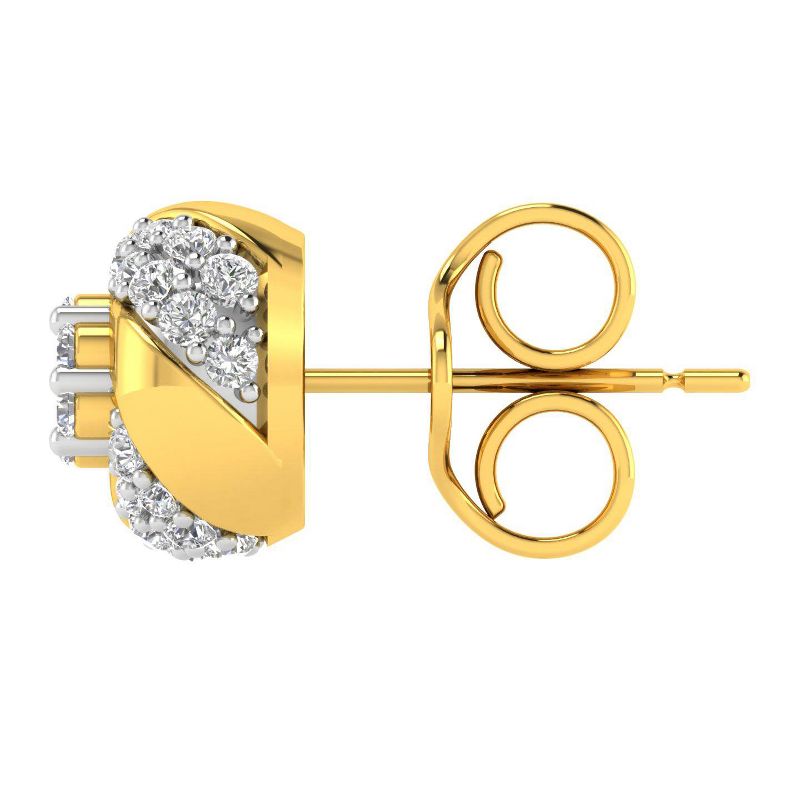 Pompeii3 1/2 ct Diamond Knot Pave Studs Womens Earrings 10k Yellow Gold Jewelry, 2 of 6