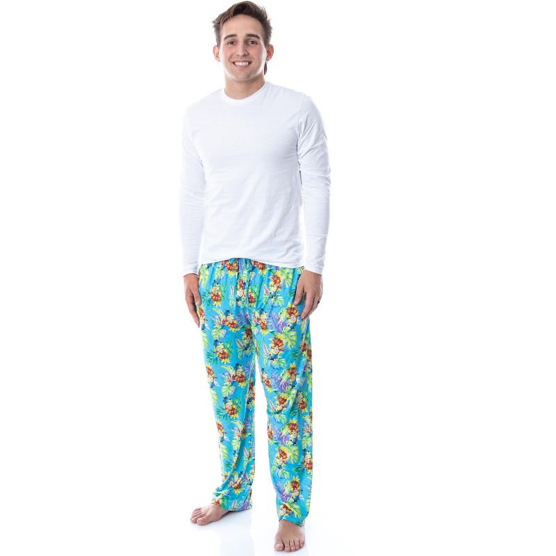 Despicable Me Mens' Minions Tropical Tossed Print Sleep Pajama Pants Blue, 2 of 5