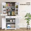 71" Tall Kitchen Cabinet, Farmhouse Pantry Cabinet w/ Barn Doors, 6 Shelves w/ 2 Doors, Drawer and Adjustable Shelves - 4 of 4