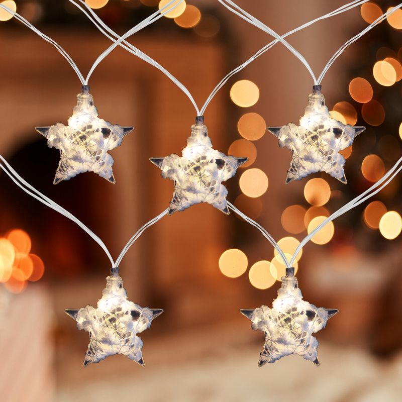 Northlight 10 B/O LED Warm White Clear Star and Yarn Christmas Lights - 4.5' Clear Wire, 2 of 6