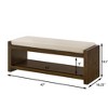 Accent Bench with Lower Shelf Shoe Rack, Padded Seating Bench, Modern Compact Bed End Bench with Storage - 2 of 4