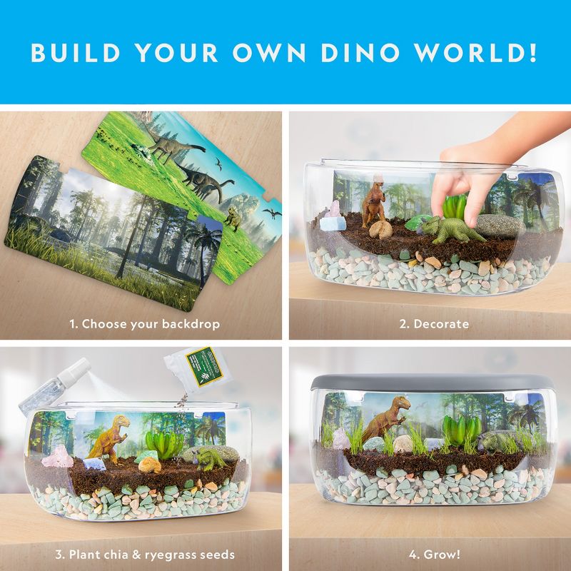 NATIONAL GEOGRAPHIC Light Up Terrarium Kit for Kids - Dinosaur Terrarium Kit, Build & Grow a Dinosaur Habitat with Real Plants, Fossils & More, 2 of 7