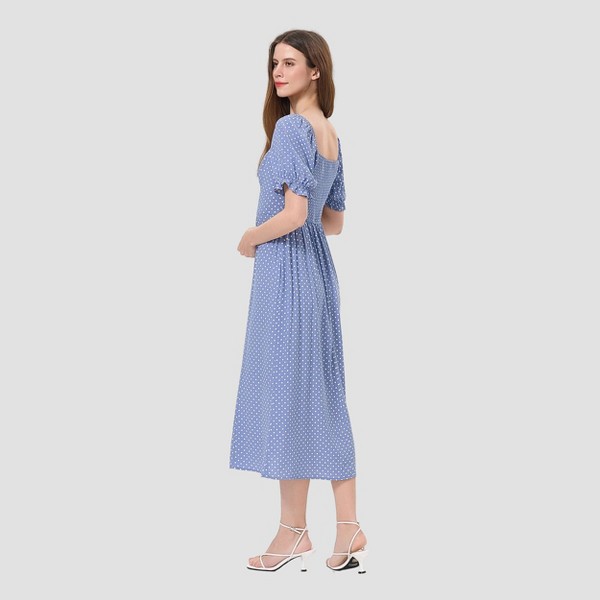 Vestido midi evasé de manga corta abullonada de mujer - A New Day™ 5