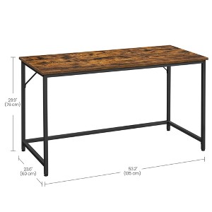 53.1 Inch Desk with Steel Frame, 110 lb Capacity Office Workstation for Home Study, Rustic Brown and Black - 1 of 4
