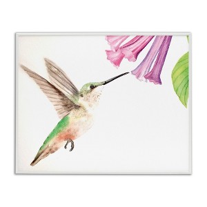 Stupell Industries Hummingbird & Bluebell Flower Black Framed Giclee Art - 1 of 4