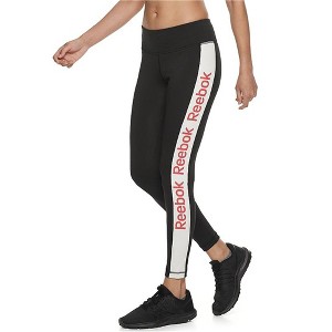 Reebok Womens Linear Logo Tights Stretch Jogger Athletic Pants - 1 of 1