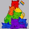 Adult Design By Humans Cat Pile Rainbow Pride Flag By ACEGlobal Tank Top - 2 of 2