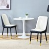 FONTOI 2PCS Modern Dining Chairs with Leather Backrest for Kitchens, Bedrooms, Offices, White&Black, 16.3"*35"*17" - 4 of 4