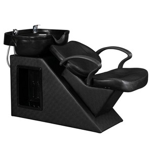 Karl Home Salon Shampoo Backwash Chair Unit with Deep ABS Plastic Shampoo Bowl - 1 of 4