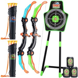 SUGIFT 2 Pack Bow and Arrow for Kids, LED Light Up Archery Set with Suction Cup Arrows, Standing Target, Score Targets & Quiver - 1 of 4
