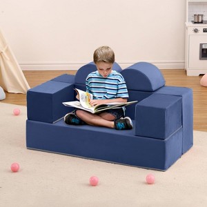 Modular Kids Couch for Toddlers & Kids, Convertible Foam Play Sofa Set with Detachable Cushions, Soft Modular Couch - 1 of 4
