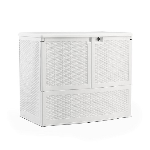 Suncast 195 Gallon Backyard Oasis Storage Shelf And Entertaining