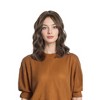 Alilang Natural Wavy Bob Wig with Curtain Bangs Synthetic Short Curly Bob - 3 of 4