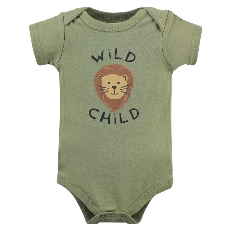 Hudson Baby Infant Boy Cotton Bodysuits, Safari Life 3-Pack, 4 of 7