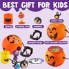 SYNCFUN 144 Pcs Halloween Toy Gifts for Kids, 24 Packs Prefilled Mini Pumpkin Buckets with toys for Kids Halloween Party Favors Trick or Treat - 4 of 4