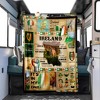 Ireland Themed Travel Blanket, Romantic Print RV Decor, Irish Patterns for Home & Outdoor Use, Christmas Gift. - 2 of 4