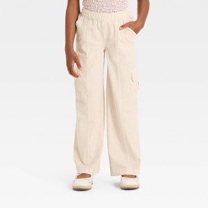 Girls' Pull-On Wide Leg Cargo Pants - Cat & Jack™ - 1 of 3