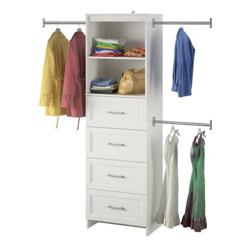 Home Essentials Closet Storage Organizer with Hamper & Drawer