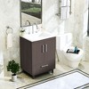 Hyleory 25" Modern Bathroom Vanity With Ceramic Basin, Undermount Sink Cabinet, Free Standing Storage Cabinet With Sink Combo Set - 2 of 4