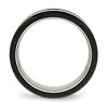 Black Bow Jewelry 8mm Stainless Steel, Black Ceramic & CZ Beveled Comfort Fit Band - 2 of 4
