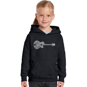 LA Pop Art Girl's Word Art Hooded Sweatshirt - Country Guitar - 1 of 4