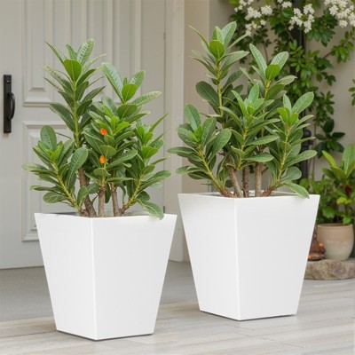 Wooakway Outdoor/Indoor/Decor/Garden Large Tall Metal Planter Pots Planter Boxes Cachepots Nursery Pots
