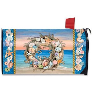 Driftwood Wreath Summer Mailbox Cover Nautical Standard Briarwood Lane - 1 of 3