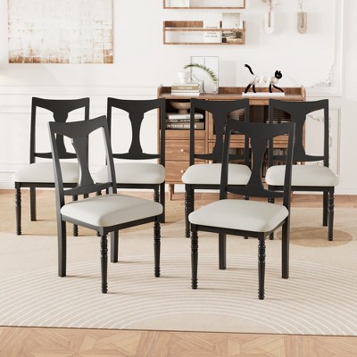 Set of 6 Dining Chairs Upholstered Dinner Chairs Armless Chairs with Padded Seat - Modernluxe