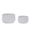 Syemin Planters 2 Pieces Ceramic Flowerpot, Modern Indoor Outdoor Planter for Patio, Garden or Windowsills, White, 11.22"*11.22"*6.5" - 2 of 4