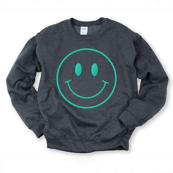 Simply Sage Market Women's Graphic Sweatshirt Smiley Face Outline Puff Print