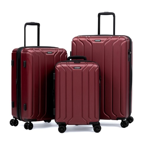 Nonstop New York 3 Piece Set 20 24 28 4 wheel Luggage Set 3 Packing Cubes Burgundy Target