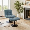 Art Leon Leisure Linen Fabric Swivel Accent Chair with Ottoman, Wood and Metal Frame - 2 of 4