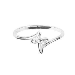 Dicksons 35-8364 Petal Cross with Swirl Style Band Silver Plated Metal Women's Fashion Ring, Size 6 - 1 of 1