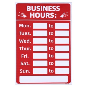 Unique Bargains PVC Self-Adhesive Waterproof Store Shop Business Hour Sign 1 Set - 1 of 4