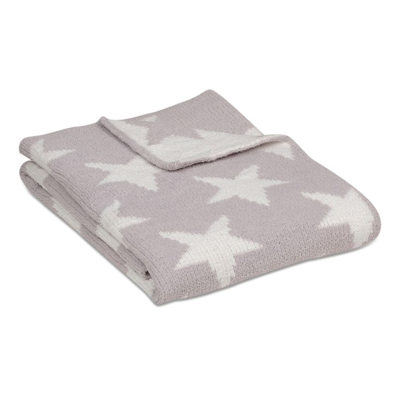Living Textiles|Chenille Baby Blanket - Grey Stars, 1 of 2