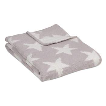 Living Textiles|Chenille Baby Blanket - Grey Stars