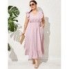 Plus Size Sleeveless Floral Hem Pocket Long Dress for Women Summer Casual Boho Maxi Dress - 2 of 4