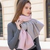 Anna-Kaci Women's Color Block Scarf with Soft Cozy Fabric Modern Neutral Tones and Textured Design - 3 of 3