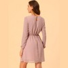 INSPIRE CHIC Women's Choker V Neck Vintage Flared Gilding Metallic Shiny Star A-Line Dress - 4 of 4