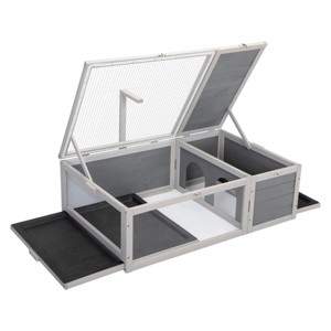 AZL1 Life Concept Pet Crates and Houses Spacious Small Animal Habitat with Dual Zones and Easy Cleaning Features, Gray, 37.8"*25.39"*12.01" - 1 of 4