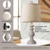 ROTTOGOON 22" Traditional Table Lamp Set of 2, Rustic Farmhouse for Living Room Bedroom, Vintage Bedside Nightstand Lamps with Linen Shades - 3 of 4