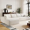 TiramisuBest 107" Cloud Sectional Couch with L-Shaped Chaise, Modern Modular Deep-Seat Sofa, Plush Corduroy Upholstery, No Assembly, White - 3 of 4