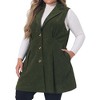 Agnes Orinda Women's Plus Size Ribbed Corduroy Single Breasted Casual Pocket Peplum Hem Long Fashion Vests - 2 of 4