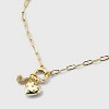 14K Gold Dipped Cubic Zirconia Puffy Heart Charm Initial Necklace - A New Day™ Gold - 4 of 4