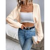 Clearlove Women's Open Front Knit Crop Cardigan Bolero Sweater Long Sleeve Shrug for Dress - 3 of 4