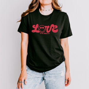 S.W.Smiley Love Cursive - Women's Short Sleeve Graphic T-Shirt - 1 of 4