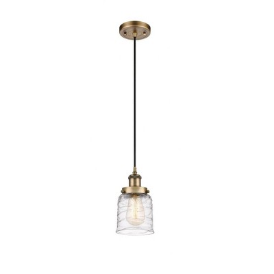 Bell - 1 Light Cord Hung Mini Pendant In Industrial Style-10 Inches Tall and 5 Inches Wide