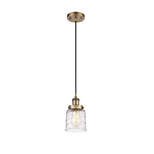 Bell - 1 Light Cord Hung Mini Pendant In Industrial Style-10 Inches Tall and 5 Inches Wide - 1 of 1